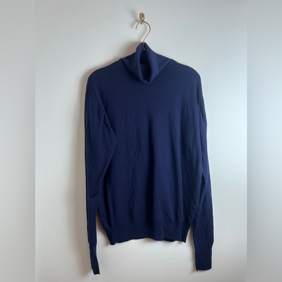 Vintage‎ Brooks Brothers Sweater Navy Turtleneck merino wool - Picture 1 of 10